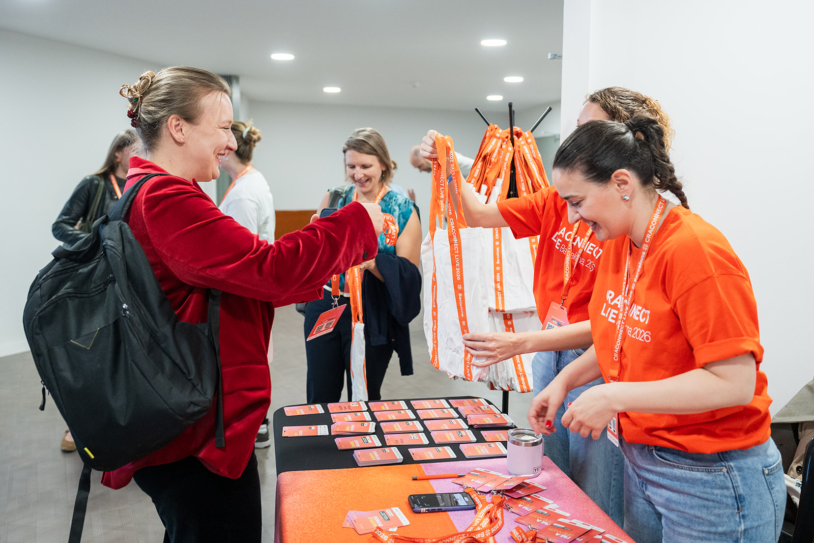 A CRA collecting her welcome kit at CRACONNECT LIVE 2026